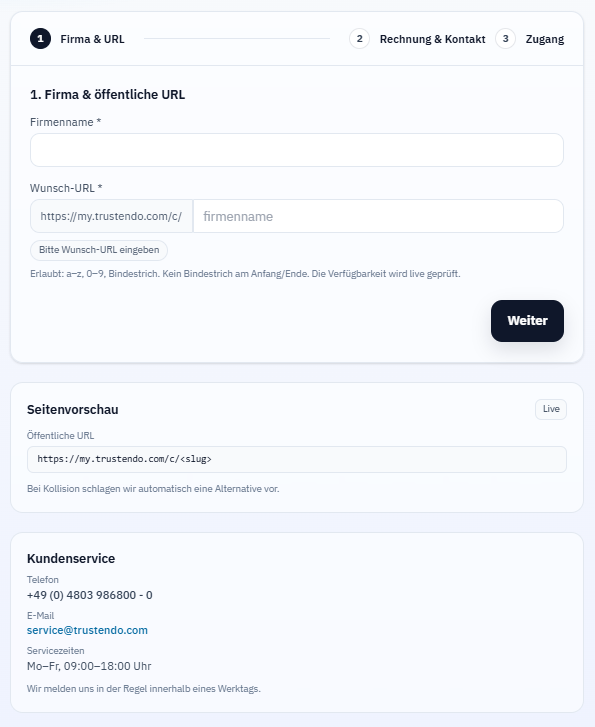 Onboarding Vorschau